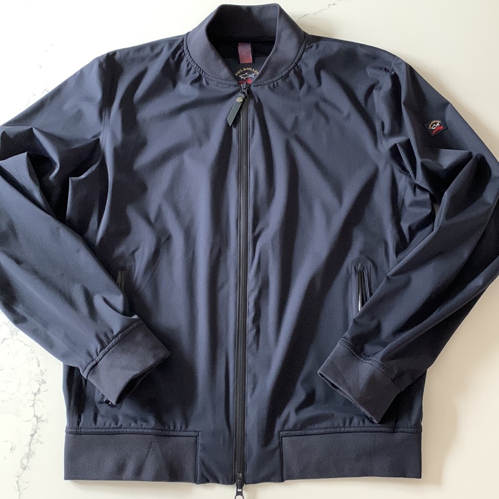 Paul & Shark Typhoon Men's Navy Bomber Jacket - Classic Zip Front